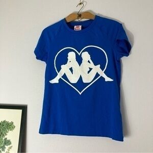 Kappa blue heart silhouette tee size M